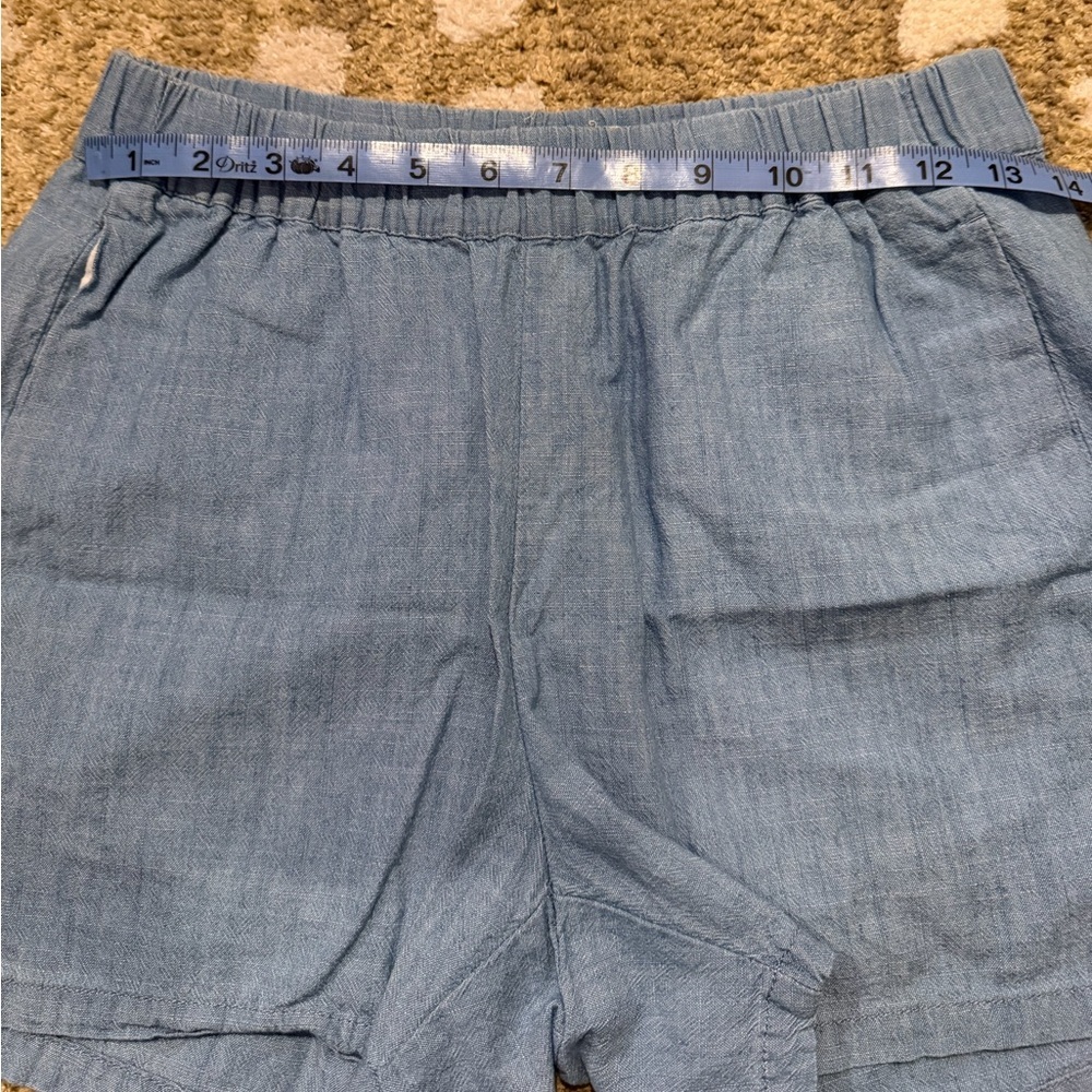 Madewell Chambray Elastic Shorts with Pockets- XS - Picture 4 of 7
